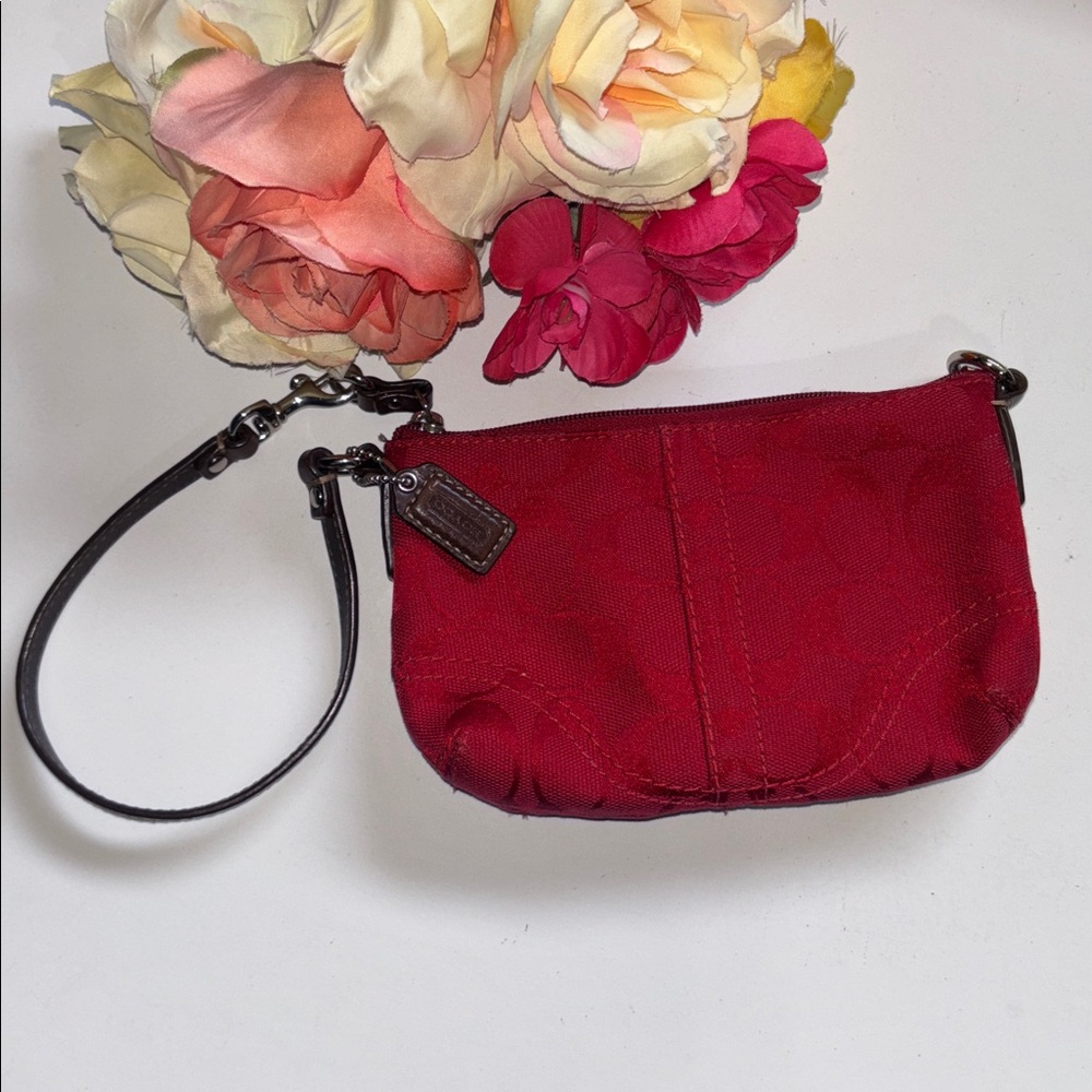Coach Signature Mini Shoulder Bag Red MINI COACH RED SIGNATURE PURSE Y2K - Picture 15 of 17